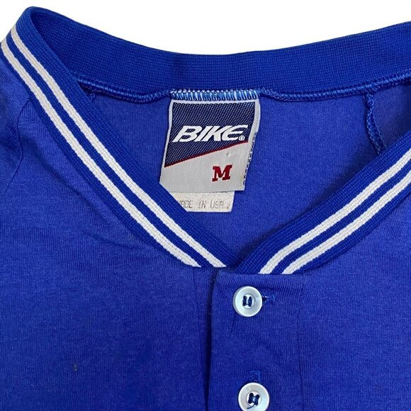 BIKE Brand Shirt Mens Medium Blue Number One Short Sleeve Vintage Tee - Picture 6 of 12